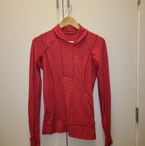 Lululemon Think Fast Pink Striped Pullover